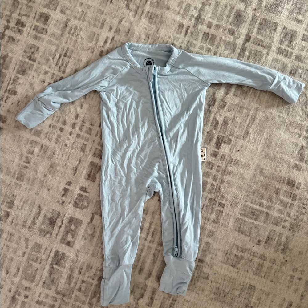 Sky Blue Kids Footie Pajamas